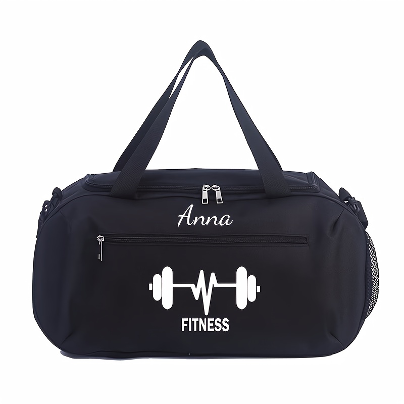 TEMU Borsa da palestra per fitness e viaggio personalizzata con , grande capacit� - Cerniera , doppi manici, in poliestere, lavabile in lavatrice,