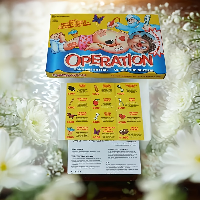 Operatie: Gesimuleerd Reddingsspel - Klassiek Medisch Thema Bordspel met Realistische Anatomie en Scheikundige Kennis, Duurzame PVC Chirurgiesimulator, Geschikt voor Feesten, Cadeaus, Educatief Spel en Familievermaak, Groepsactiviteit,Feestspellen,Interactief Spel,Hoogwaardige Simulator