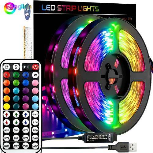smart led light strip rgb remote control smart led light strip 44 key remote control flexible light decorative light bedroom living room atmosphere light strip