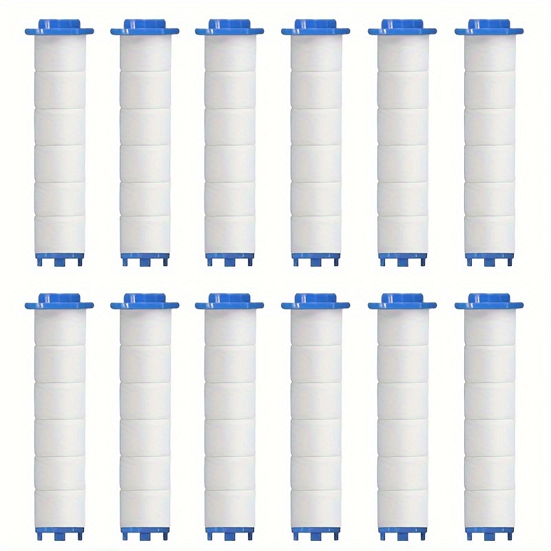 

12pcs Filtre de Pommeau de Douche, Élément Filtrant Circulaire de Remplacement pour Douche à Main, Élimination Efficace du Chlore et des Nocives, et Efficace, Adapté à une Utilisation dans de Bain