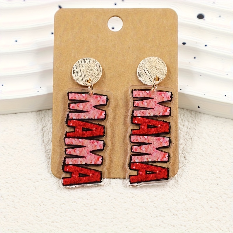 TEMU Cute Alloy Earrings For Valentine's Day And, Perfect For Celebrating Occasions And Gifting, A Wonderful From Materials, Comes With A Card, Unique Jewelry, Women's Additions, Hypoallergenic