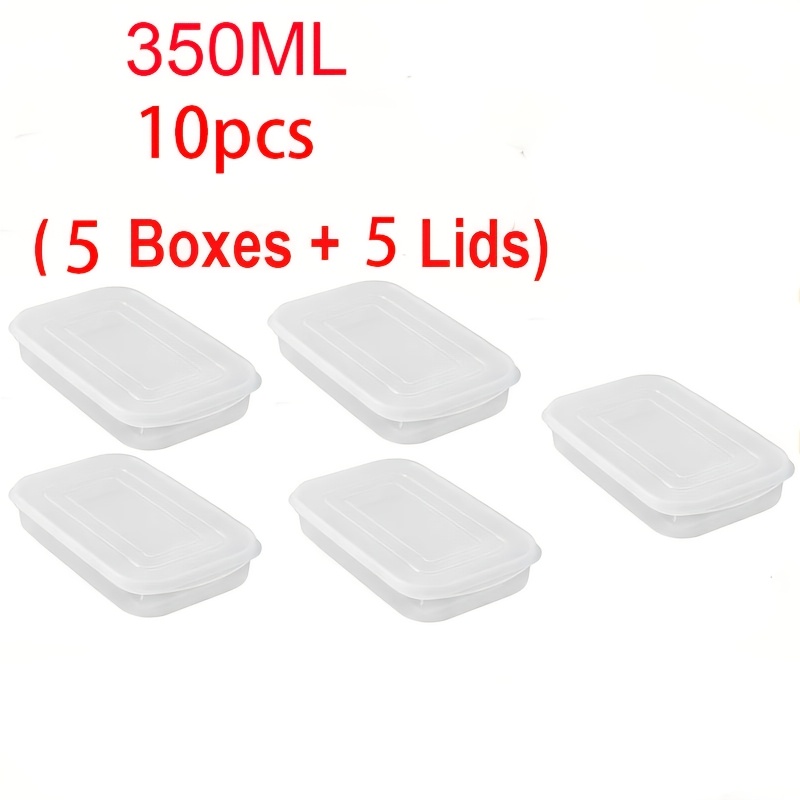 TEMU Lot de 10 pièces (5 boîtes + 5 couvercles), 350 ml/11,83 oz, Récipients de conservation au réfrigérateur de qualité alimentaire avec couvercles,