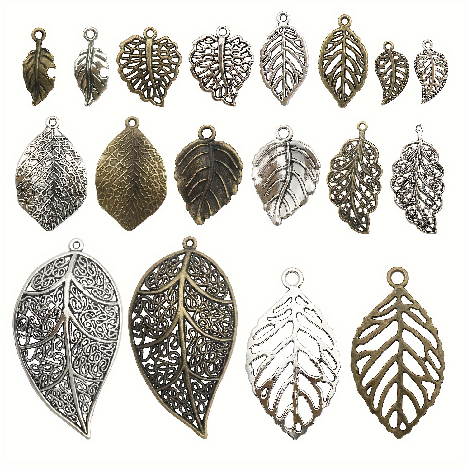 

54pcs/set, Alloy Leaf Design Charms Pendants, Diy Bracelet Necklace Jewelry Making Accessories