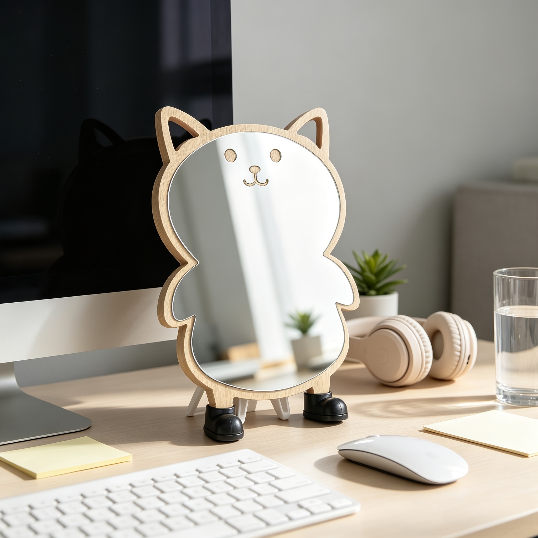 Cute Cat Mirror for Home and Dormitory