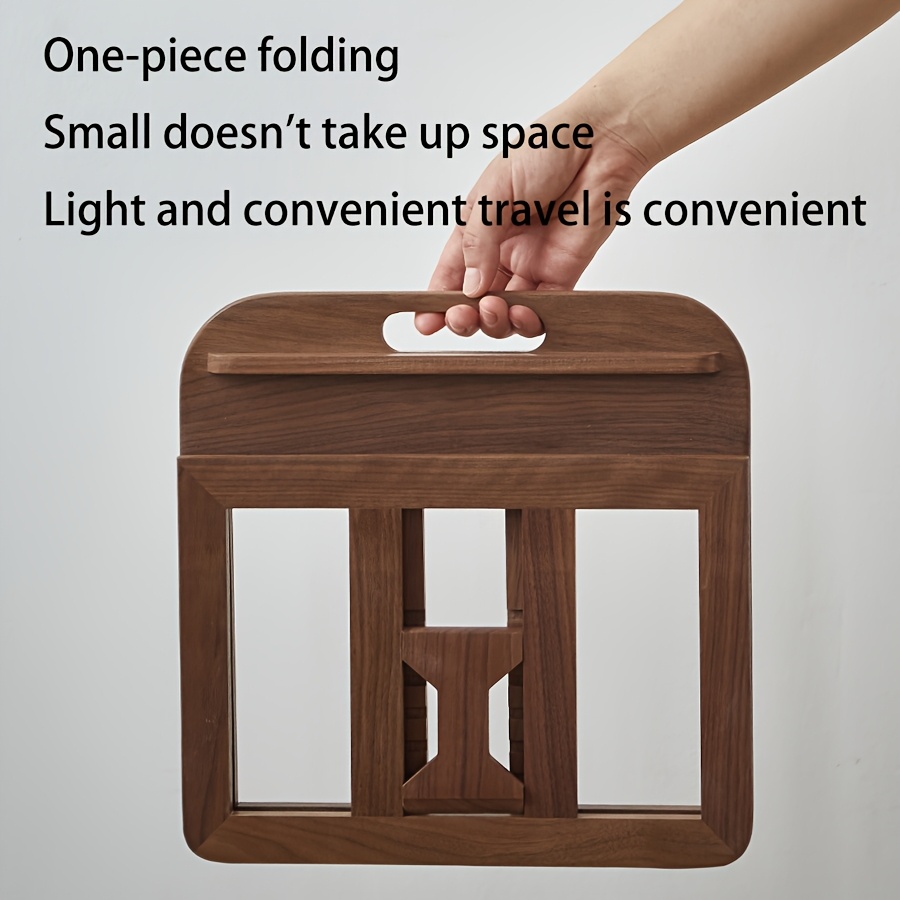1pc pine   walnut notebook computer stand foldable wooden notebook computer stand adjustable computer wooden stand holder increase cooling stand solid wood foldable portable suitable for desktop portable universal notebook computer stand multi angle suitable for   sizes of notebooks 3 materials details 1