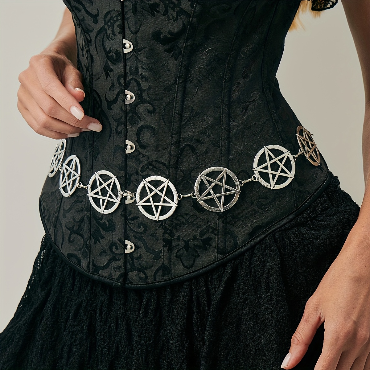 Gothic star & moon body chain
