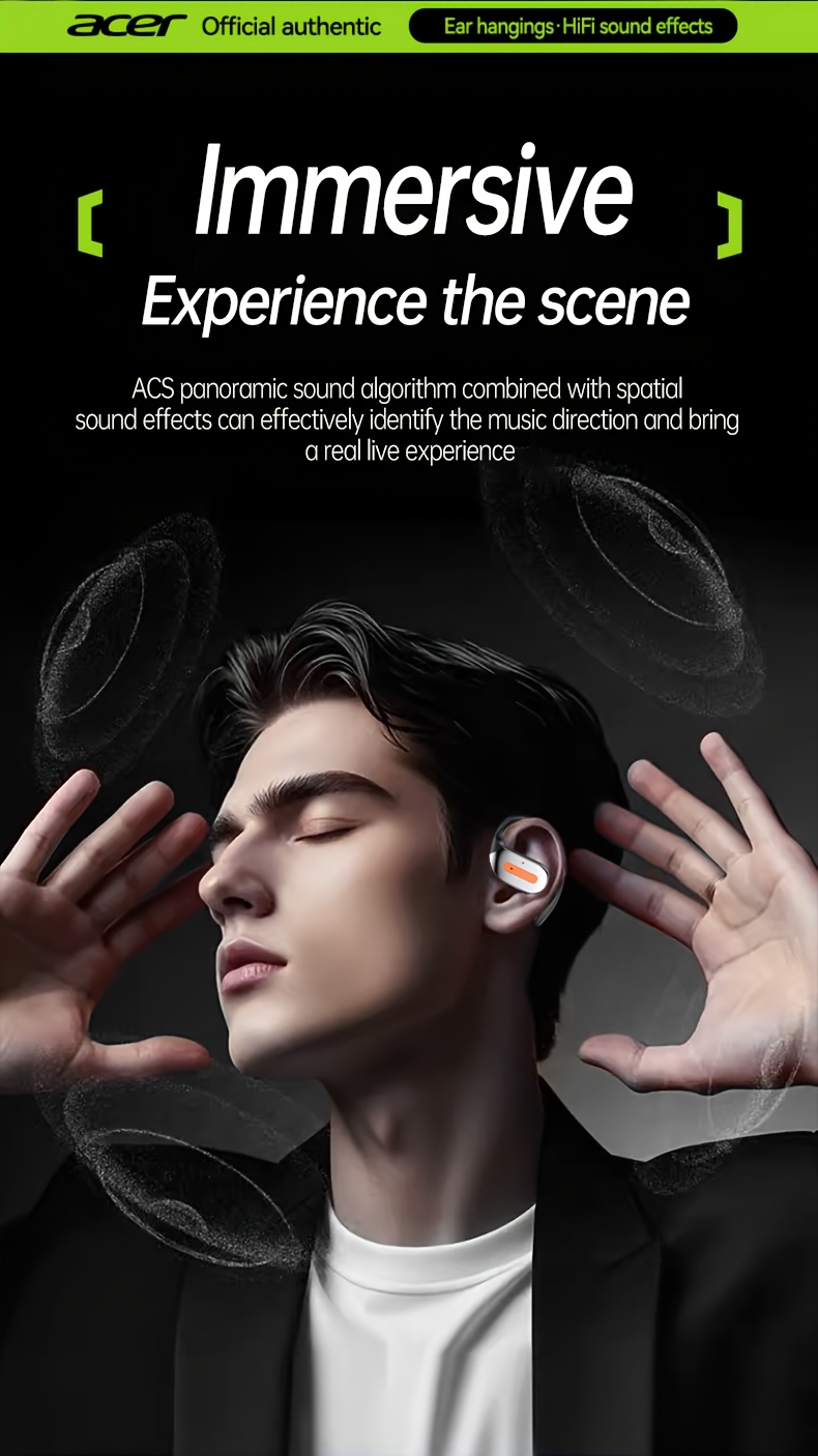 Exclusive Acer True Wireless Earphones with Microphone, TWS Headphones, Touch Volume, Wireless Sports Earhooks, LED Display Charging Case, Half Open Back, HD Talk, Compatible with Mobile Phones, Rechargeable Battery, Type-C Charging, Suitable for Adults 16 Acer True Wireless Earphones with Microphone, TWS Headphones, Touch Volume, Wireless Sports Earhooks, LED Display Charging Case, Half Open Back, HD Talk, Compatible with Mobile Phones, Rechargeable Battery, Type-C Charging, Suitable for Adults