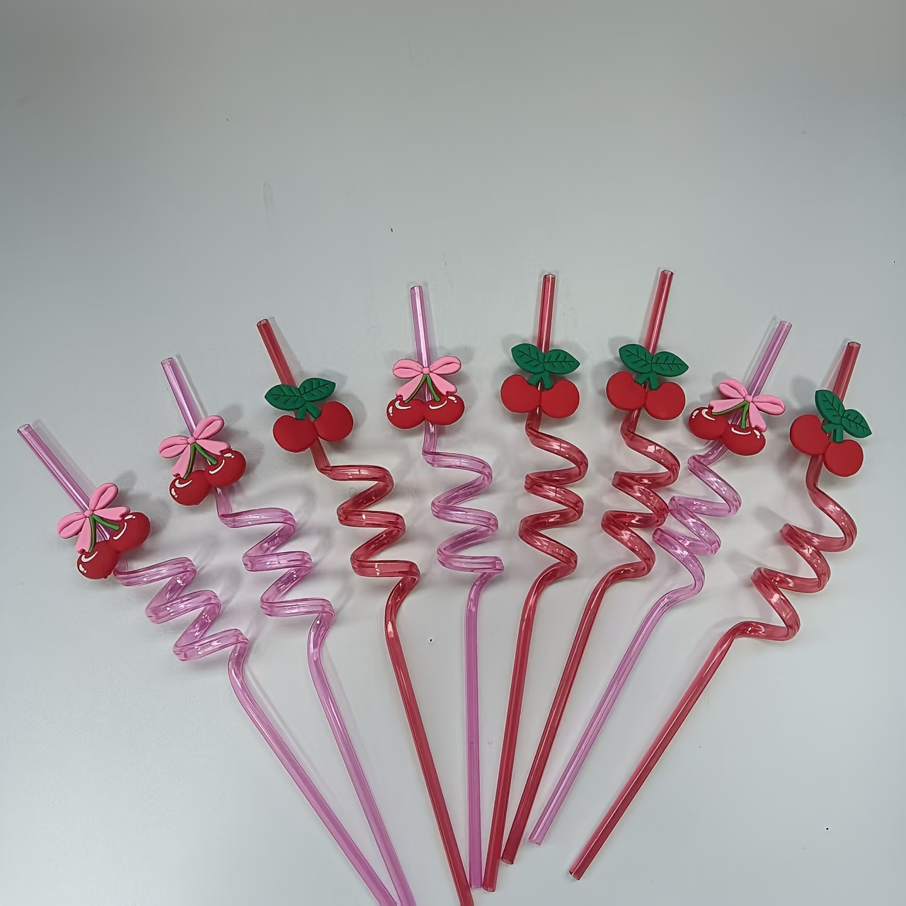 Image of -shaped Plastic Spiral Straws, Reusable Plastic Drinking Straws, Suitable For Milk And Water, Ideal For Family Gatherings, Birthday Parties, Themed Parties, Christmas And Halloween