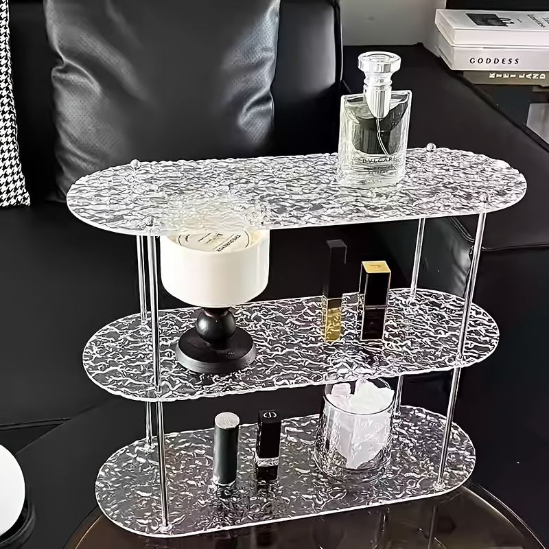Image of Acrylic Sideboard Storage Rack - Suitable For Water Cup Storage, Perfume And Figurine Display Rack - Home Decor Rack - Elegant And Chic