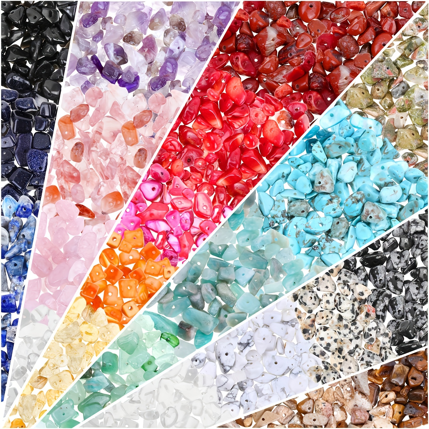 

400pcs Natural Mixed Style Irregular Chips Stone Beads Beads For Jewelry Making Diy Bracelet Necklace Accessories 5-8mm