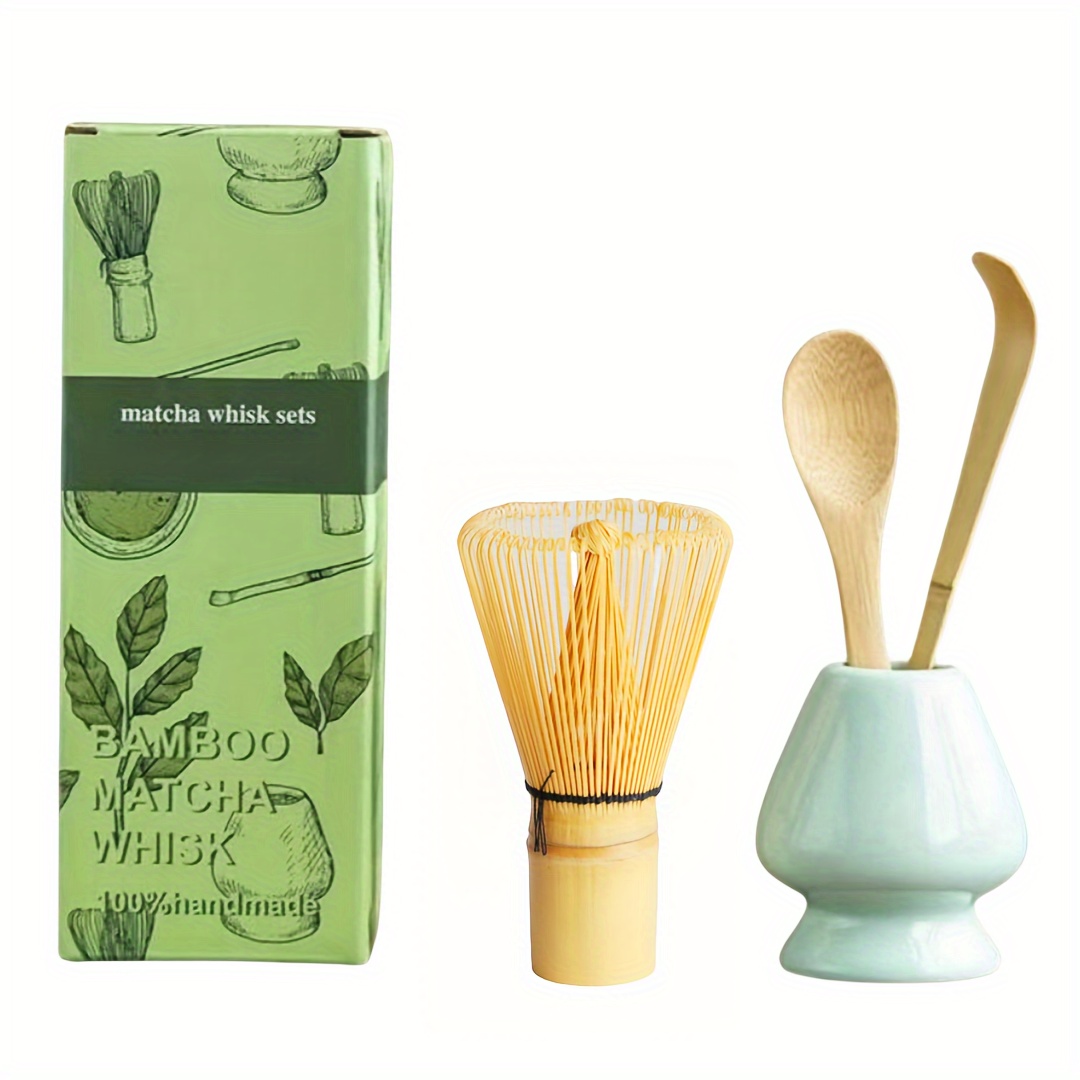 Kit Cérémonie Matcha VMUTGA MA-01 – Fouet Bambou 100 Dents + Cuillère + Porte-Fouet – Tradition Japonaise