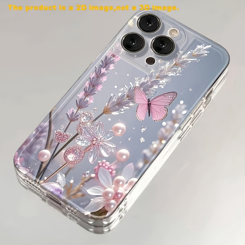 TEMU Phone Case: 2d Flying Flowers Pattern Phone Case, Designed For Fashion- Phone Users, Compatible With Iphone 17, 16, 15, 14, 13, 12, 11 Pro