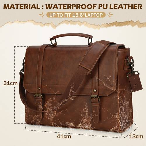 messenger bag for men 15 6 inch vintage laptop bag waterproof computer briefcase retro satchel bag large shoulder bag for work business travel college