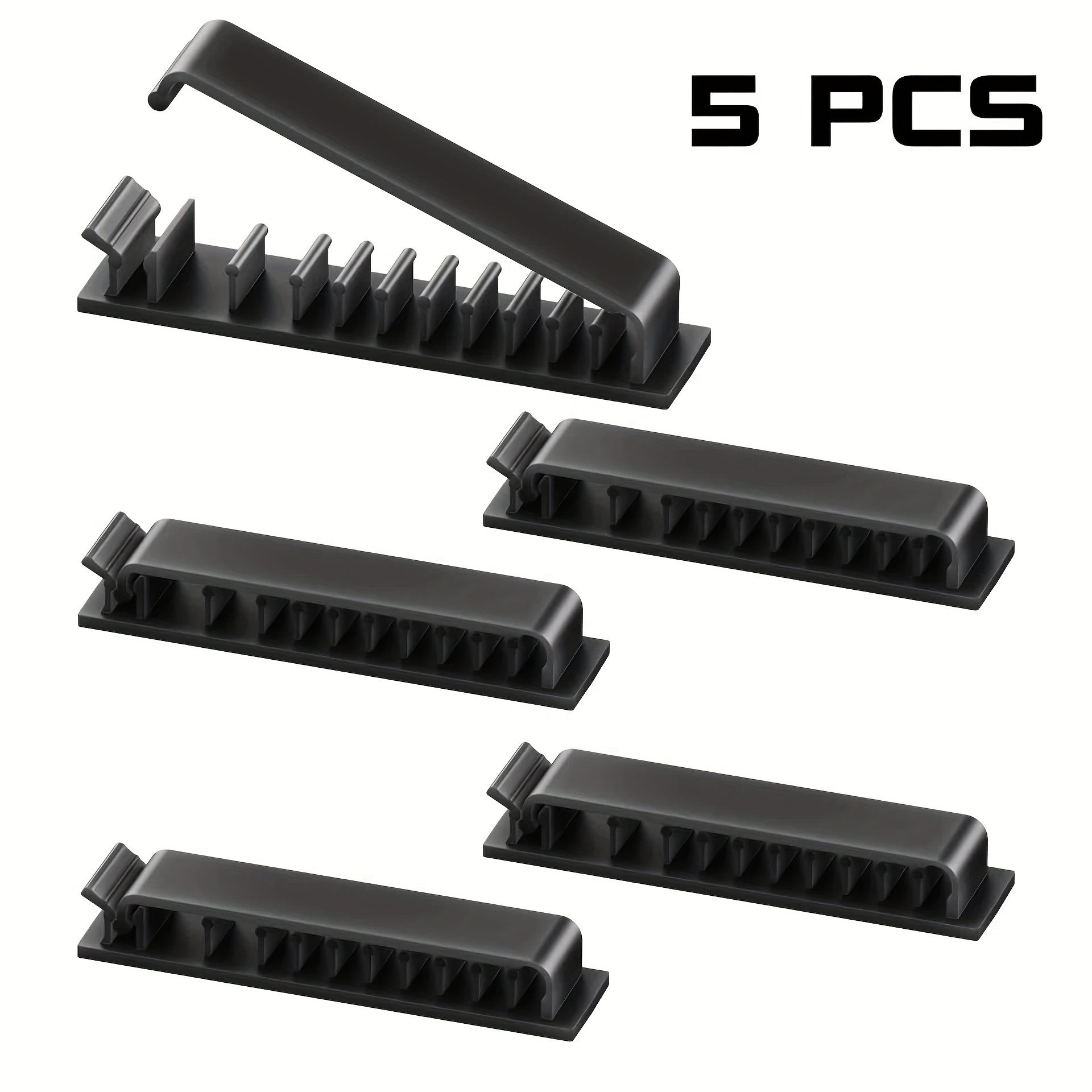 1/2/3/5pcs Cable Management Clips, 10-slot Self-adhesive Cable Clips For Desks, Home, Cars, And Office Supplies - The To Keep Your Cables !