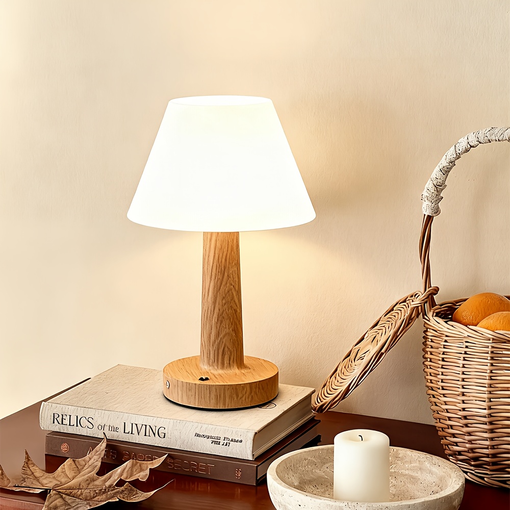 New Cream-Style Minimalist Wooden Ambient Table Lamp, Ideal for Bedroom, Study, Living Room, Tea Room Decoration