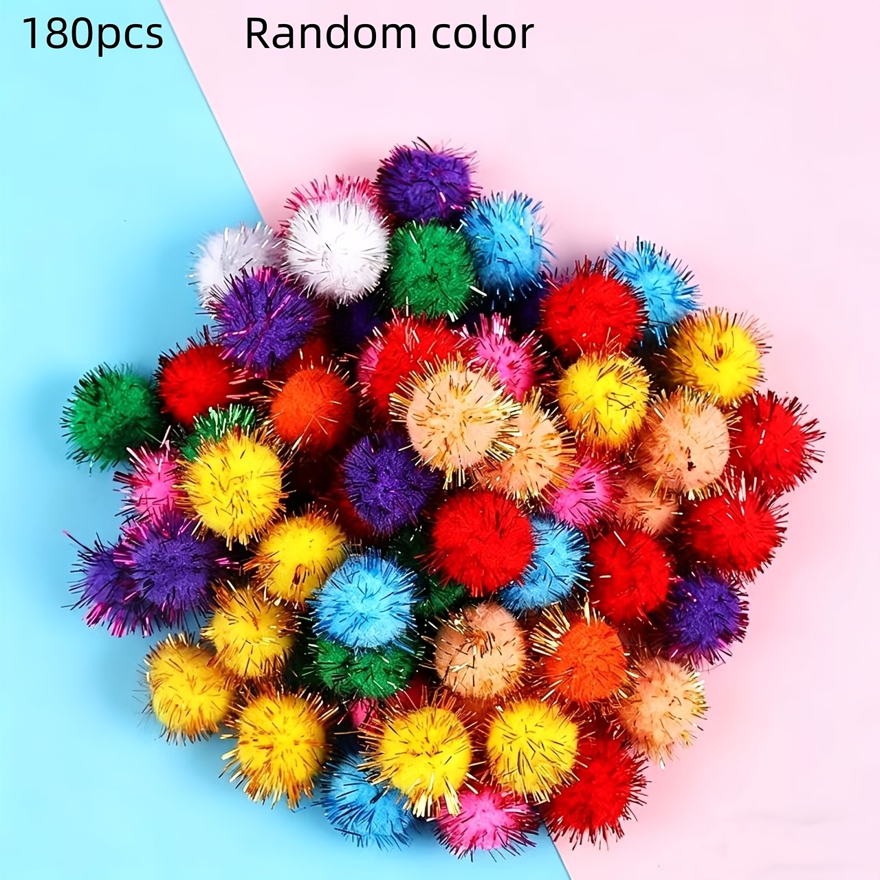 TEMU 180 balles en peluche pailletées multicolores, décoration de fête de Noël et balles en peluche pour décoration de costume, balles en peluche