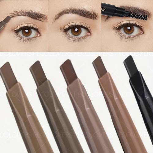 1pc double ended waterproof eyebrow pencil long lasting eyebrow makeup triangular tip precise eyebrow application with brush tip for easy blending brown color development suitable for daily and party looks
