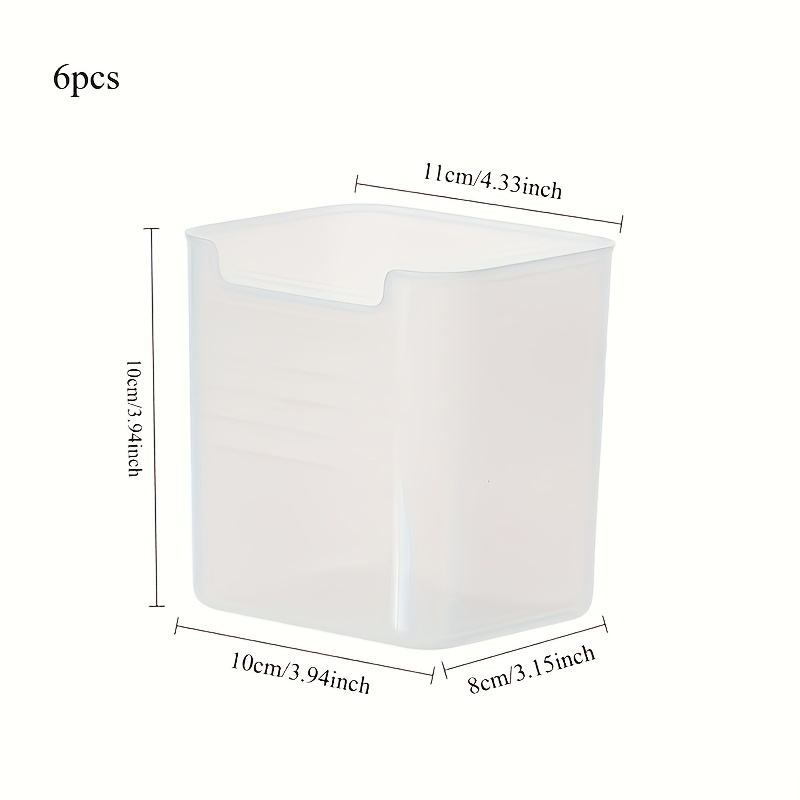 6pcs Set - Clear Refrigerator Storage Bins With Handles, Space- Kitchen Organization - Perfect For Fridge Door And Counter, Modern Food Sorting Boxes