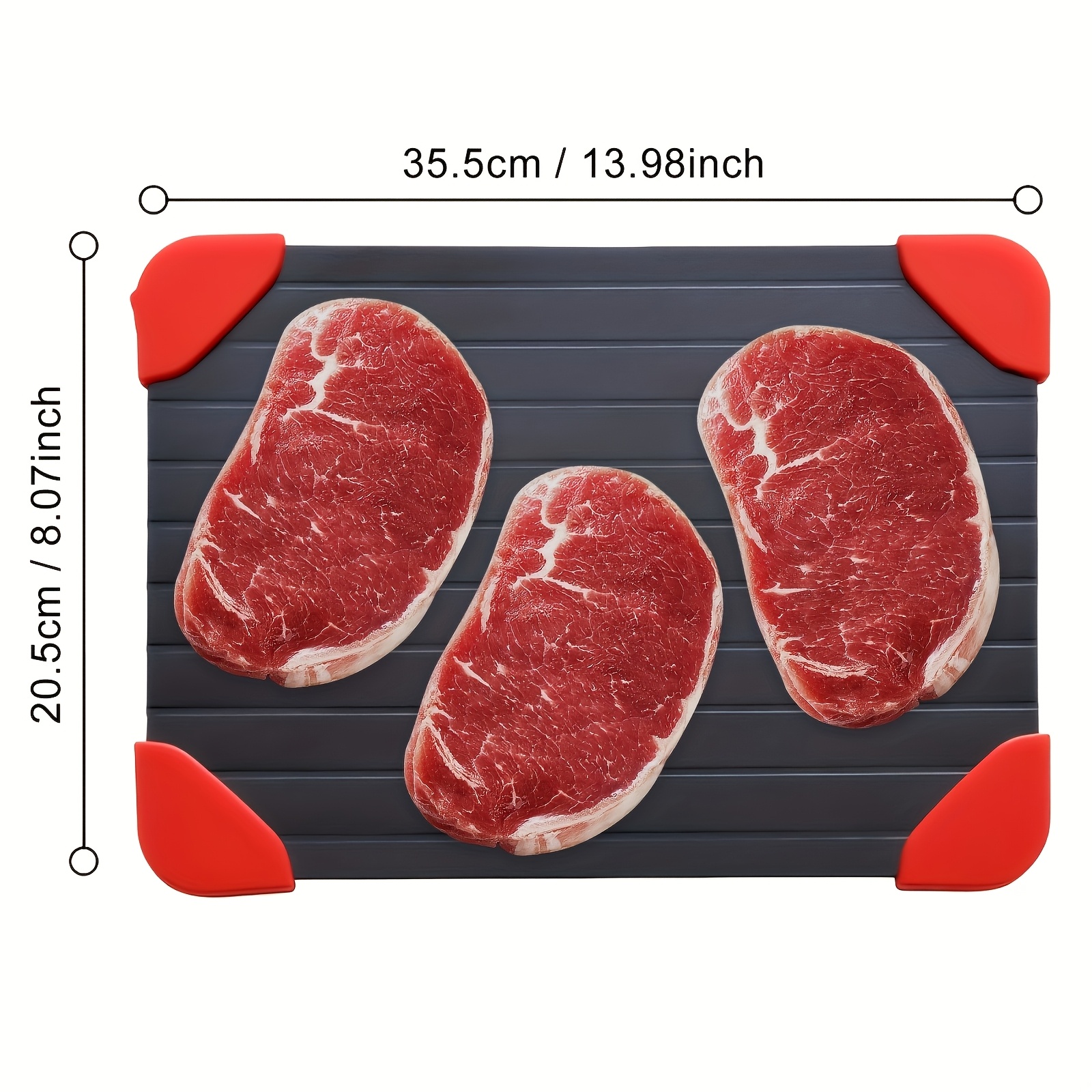 TEMU Cutting Board For Kitchen, Household Double-sided Fruit And Vegetable Board, Freezer Meat Thawing Tray - A Faster And Thawing Method, Large-size