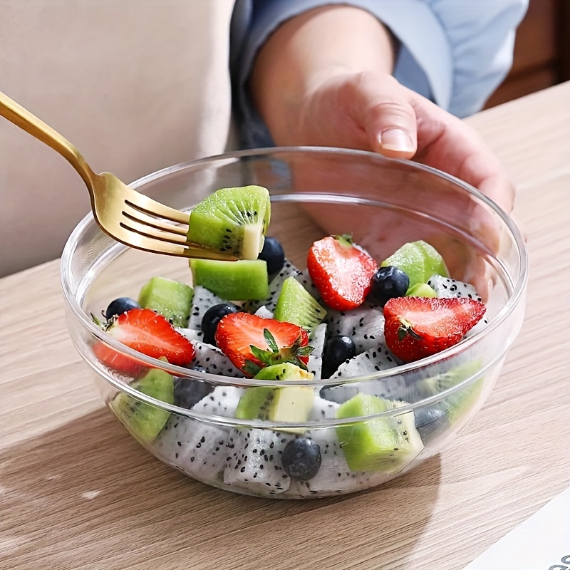 

1pc Versatile Round Plastic Salad Bowl - Lead-free, Perfect For Fruits & Vegetables, Ideal For Kitchen & Dining