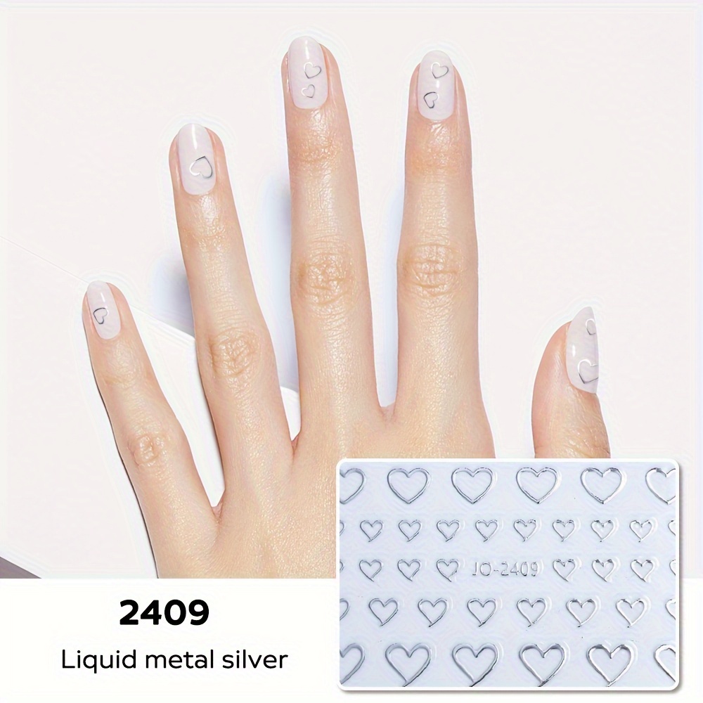 

4 Sheets, White 3d Self-adhesive Flower Nail Art Stickers - White Star Love Decals For Diy Or Salons - Nail Art Supplies For Women And Girls