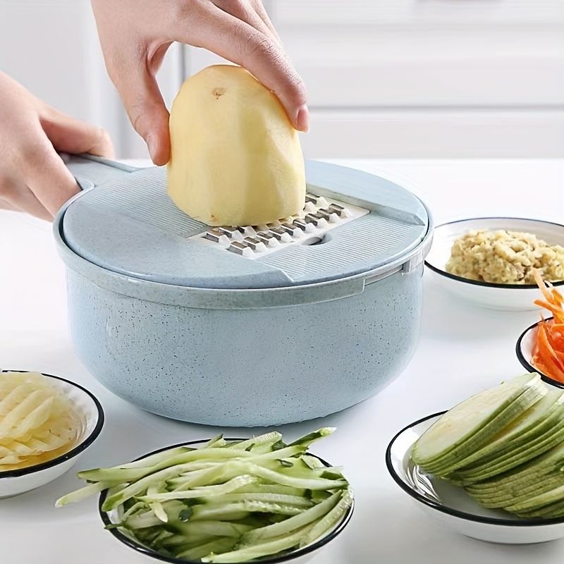 Ustensiles de cuisine, râpe à légumes poignée rotative Cutter légumes  Cutter fournitures de cuisine (bleu)