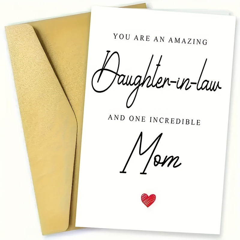 TEMU 4pcs (2 Greeting Cards + 2 Envelopes) | You Are An Amazing Daughter-in-law And Mom - A , Birthday Or Greeting Card With A Red Envelope And , A