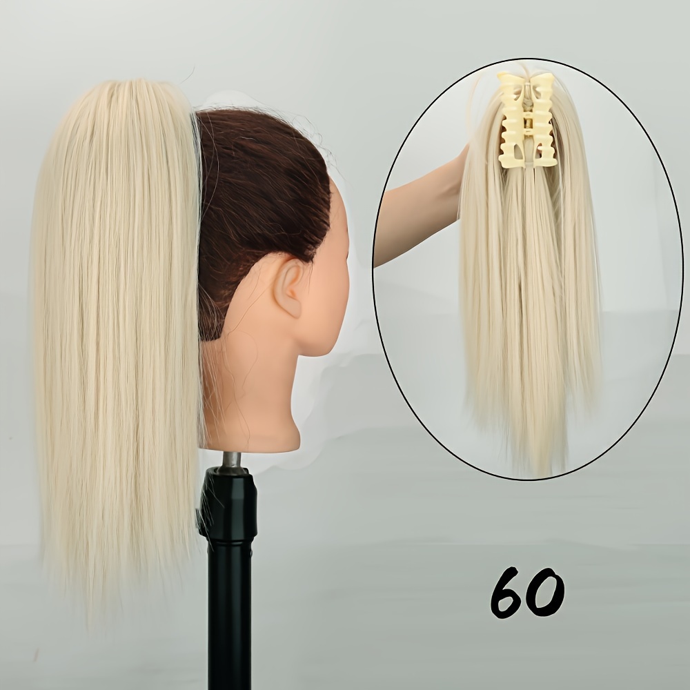 Medium Length Straight Ponytail Synthetic -resistant Straight Ponytail Extension With False Clip Hair Extension For Women And Girls Hair Accessories Halloween