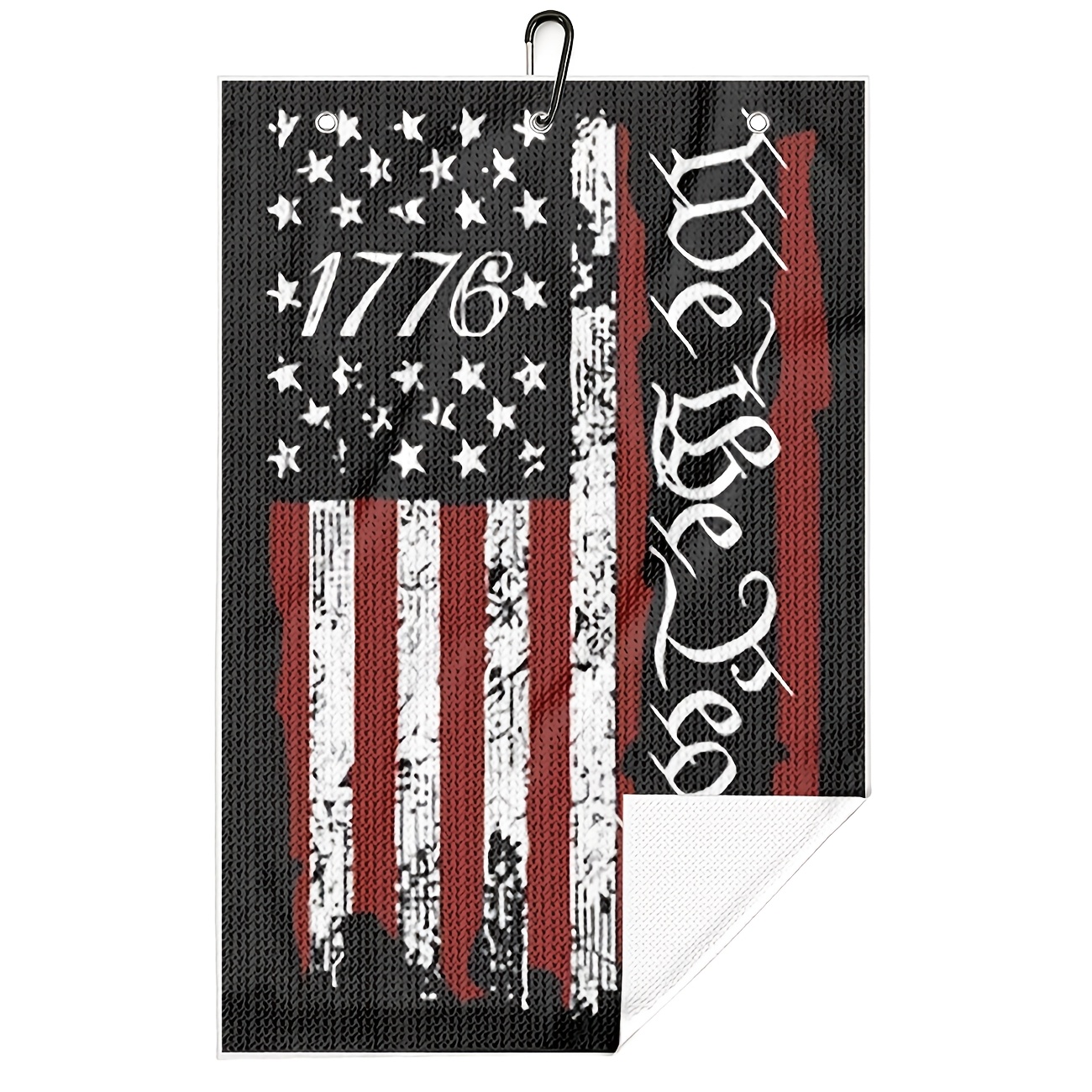 TEMU Large American Flag "" 1776 Golf Towel - Vintage Distressed Waffle Weave Suitable For Golf Course, Quick-dry Absorbent Suitable For Golfers,
