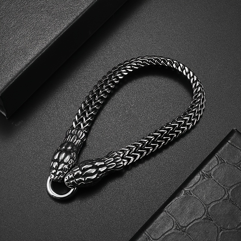 TEMU 1 bracciale vintage in acciaio inossidabile 304 a forma di testa di - Design con fibbia ad anello, squisiti, accessorio moda qualit� per , per ,