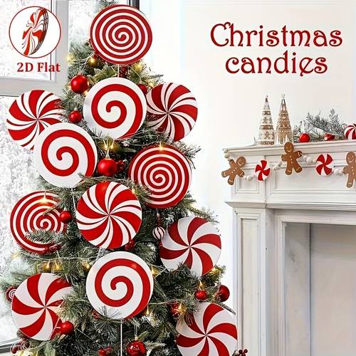36 candy cane christmas decorations wooden christmas hanging decorations suitable for home party decorations