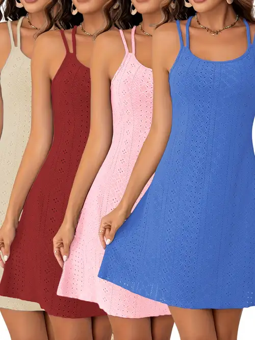 1pc elegant cotton blend midi dress for women - contrast lace, spaghetti strap, sleeveless, a-line, knit fabric, solid color, - slingback layered dress | Today's Deals | Temu 1pc elegant cotton blend midi dress for women - contrast lace, spaghetti strap, sleeveless, a-line, knit fabric, solid color, - slingback layered dress | Today's Deals | Temu