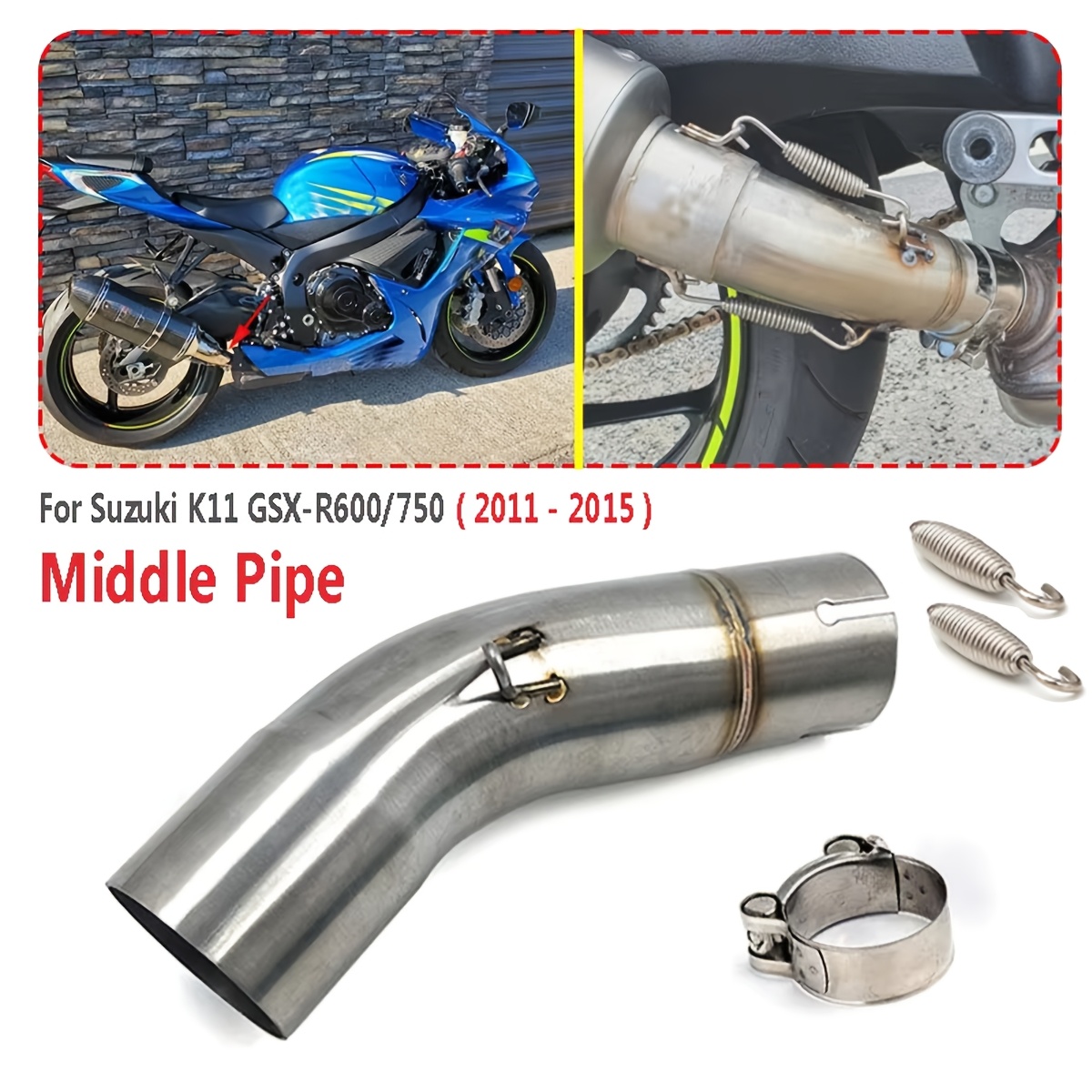 For Suzuki GSXR 600 750 2006-2007 Exhaust System Header Mid Pipe 51mm