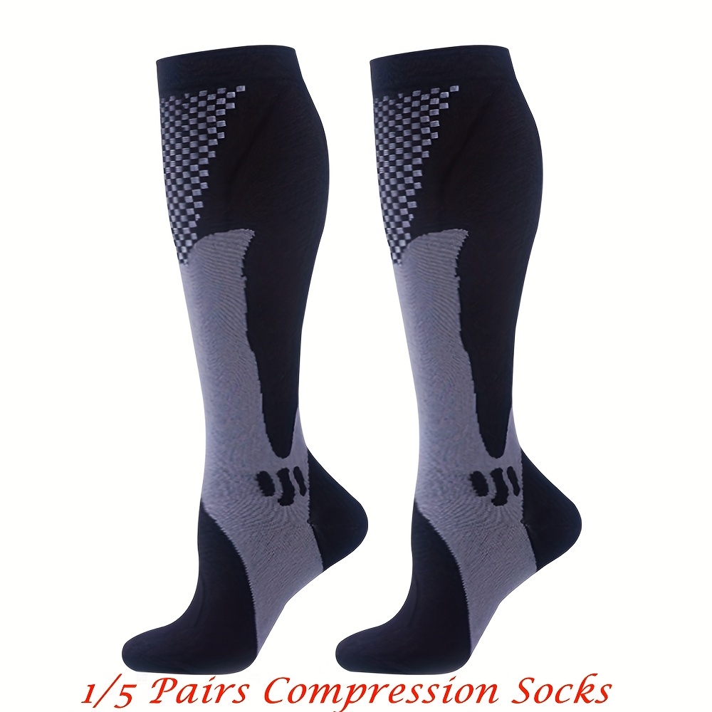 TEMU 1 Par/5 de Calcetines de Compresión para , Soporte para Ciclismo, Baile, Yoga, Medias de Compresión la , Regalo para