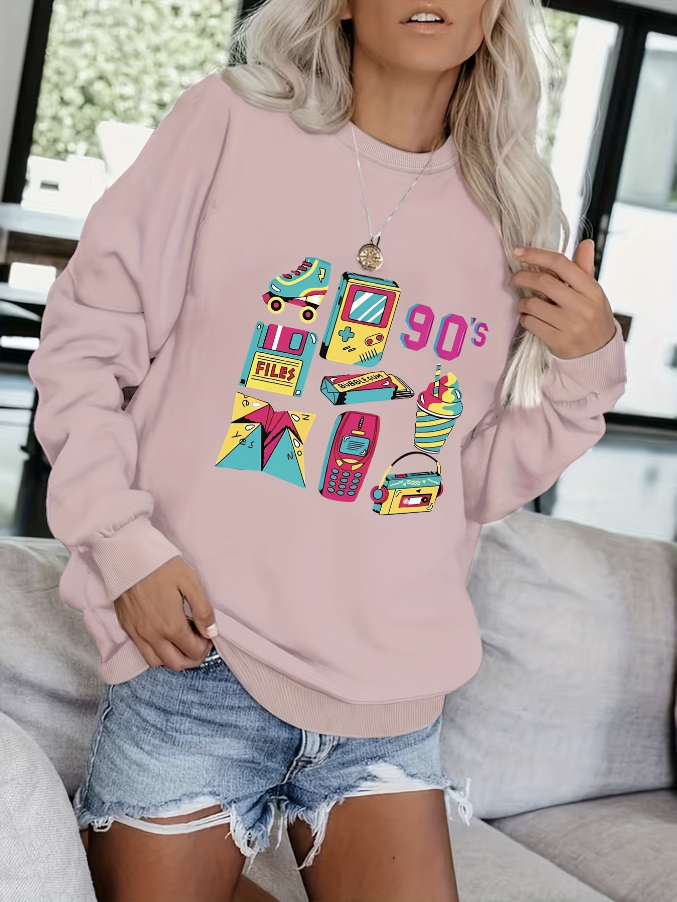 women's plus size graphic crew neck Temu Germany