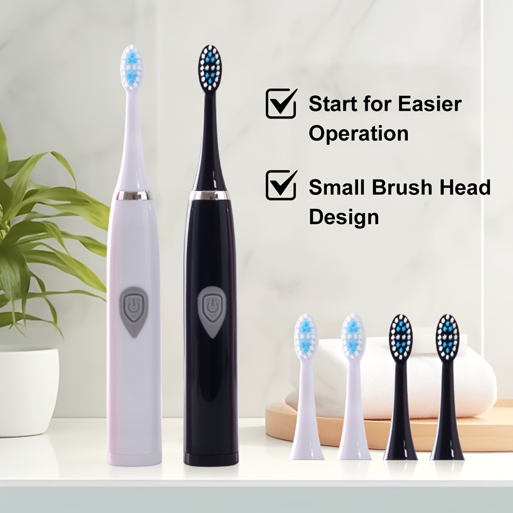 Cepillo de dientes eléctrico sónico portátil - Incluye 3 cabezales de repuesto y 5 opciones de color, fácil operación con un toque y cerdas suaves para una limpieza profunda y un cuidado dental integral, ideal tanto para viajes como para uso doméstico