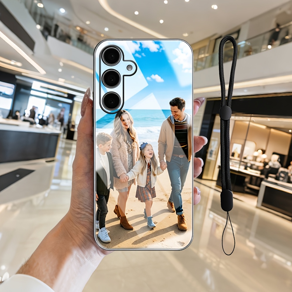 TEMU Phone Case - Adjustable Lanyard Style Mirror Phone Case With Custom Photo For Galaxy