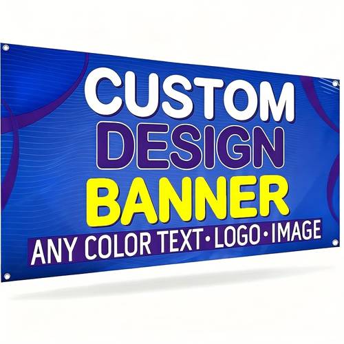1 personalized outdoor banner custom photo and text design durable polyester material with 4 brass grommets for easy hanging suitable for parties birthdays graduations and business events