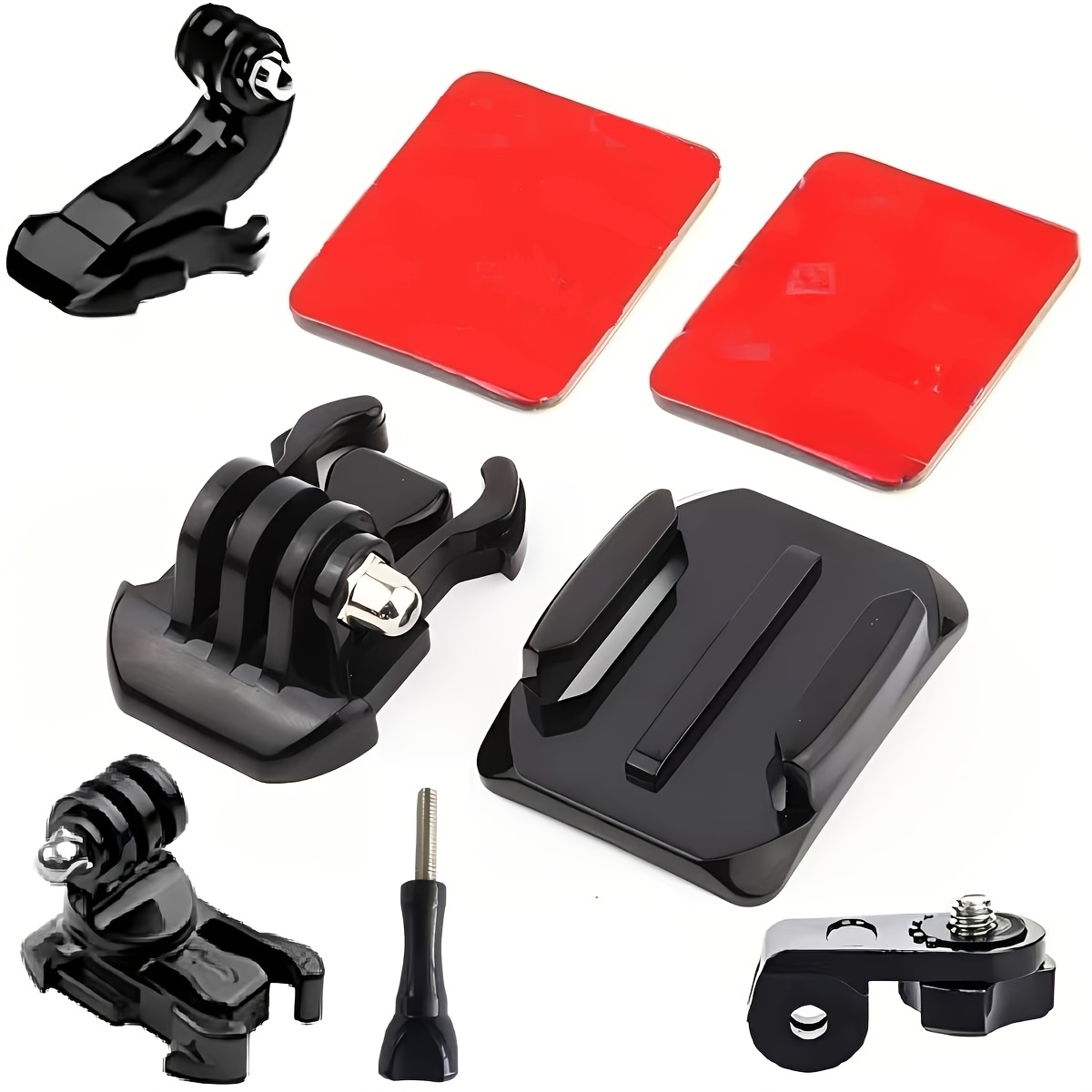 Image of 8pcs In 1 Action Camera Additions Helmet Mount Adapter Kit For Action Camera Helment Holder Curved Flat Adhesive For Xiaomi For Dji Additions