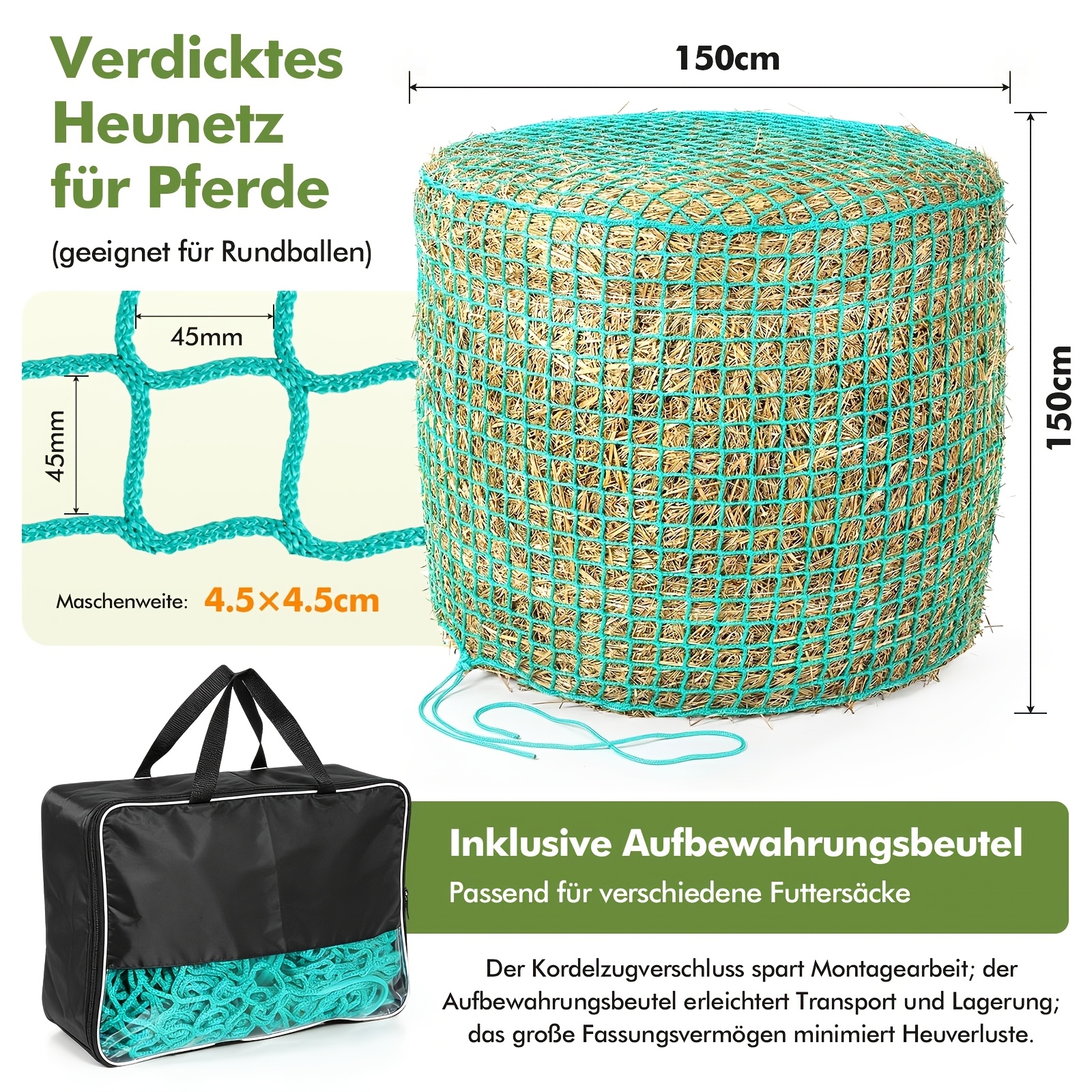 TEMU Filet à foin durable, avec une de 4,5 cm ,5 cm, idéal pour diverses d'alimentation, sur les fermes que à
