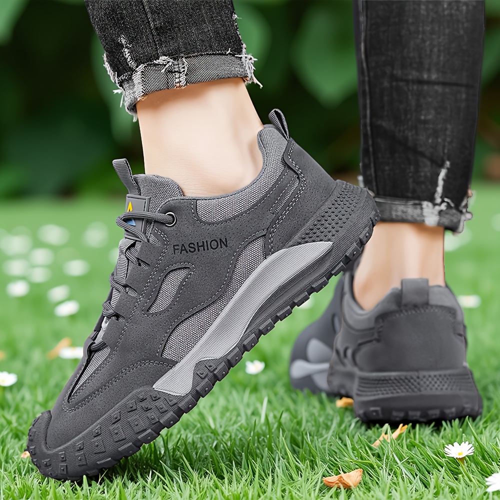 Men's New Fashion Trend Sneakers with Upper, Lace-Up Design, Durable Sole, Comfortable and Wear-Resistant, Suitable for Outdoor Hiking, Work, Sports, and Casual Wear