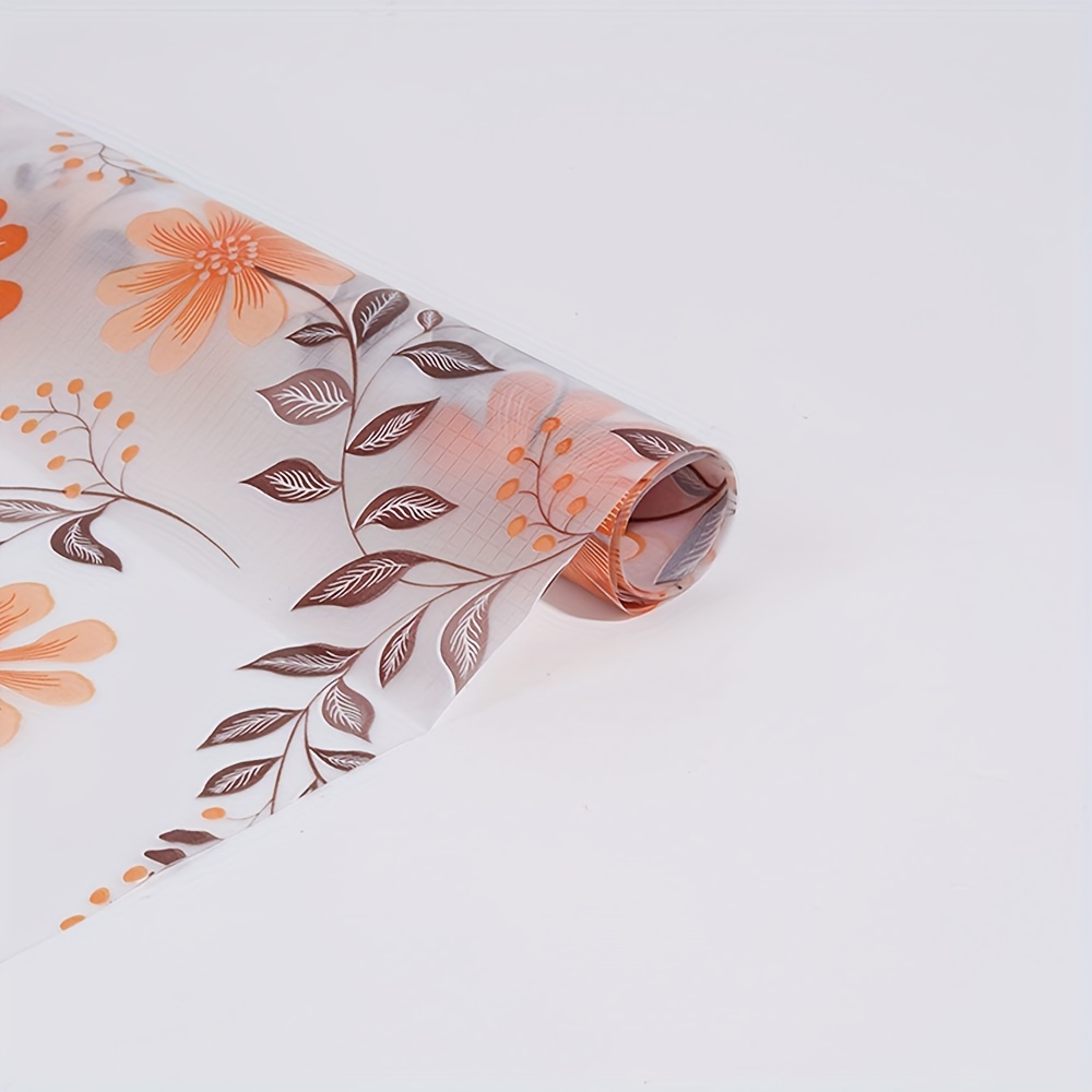 

Flower Print Shelf Liner: Oil-proof, Waterproof, Non-slip Kitchen Drawer Mat