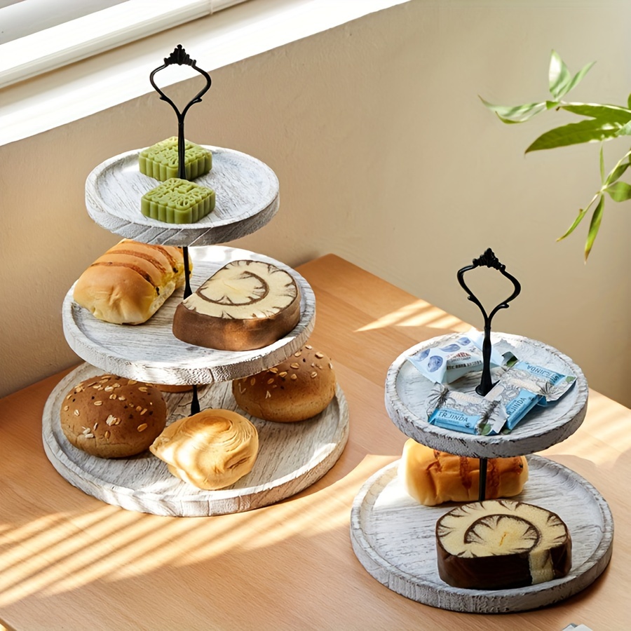 2/3 Tier Wooden Cupcake Stand for Rustic Farmhouse Decor