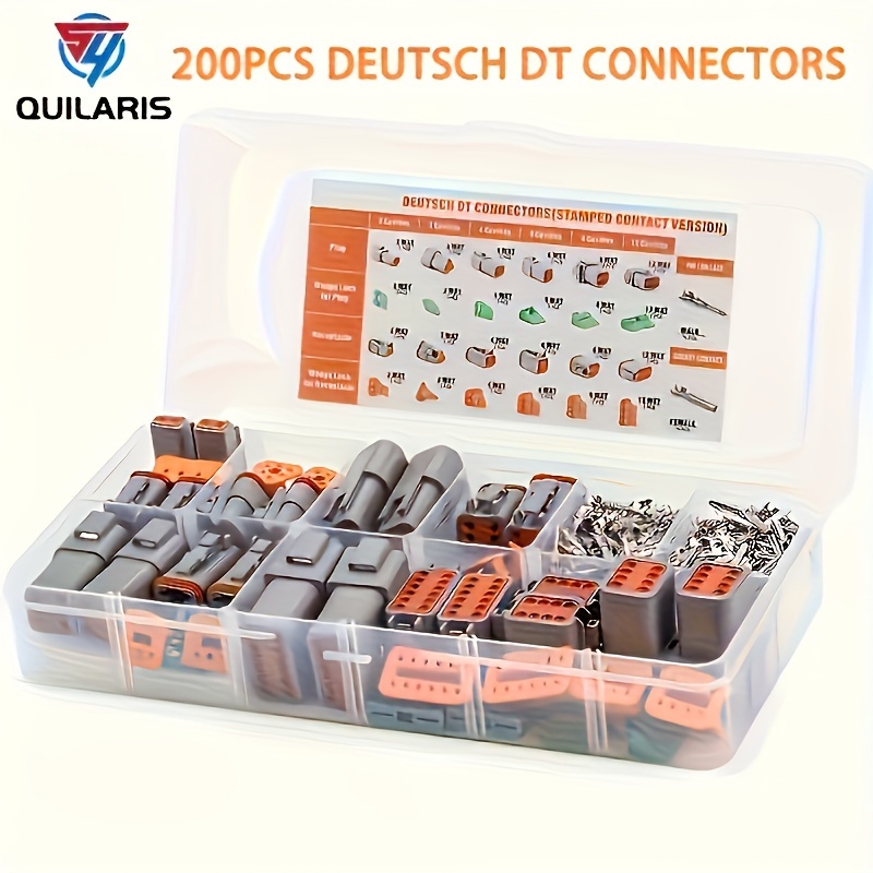 

200pcs Deutsch Dt Series Automotive Electrical Connectors Kit - Size 16 Contacts, , Reliable, And -resistant For - Ideal For Automotive Repair, Maintenance, And Upgrades