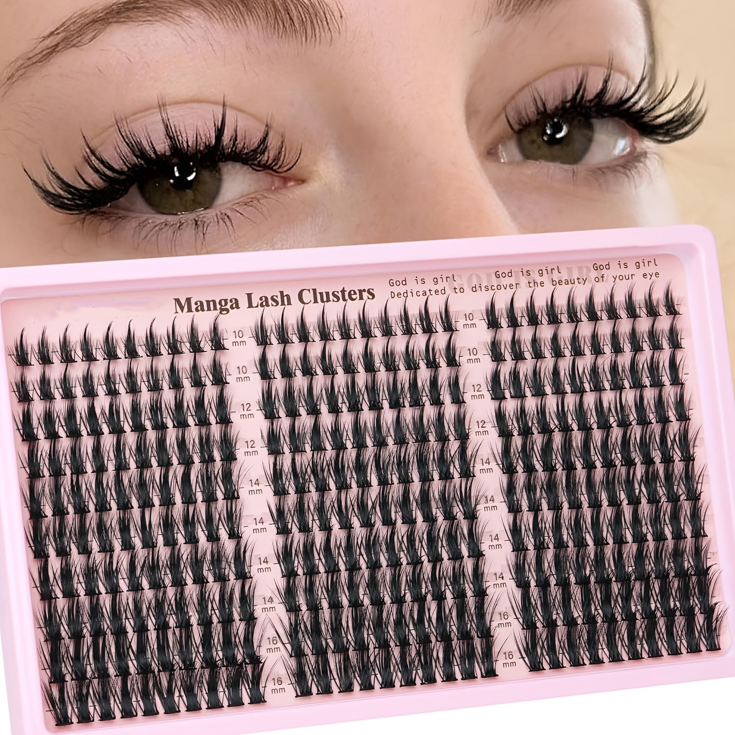 Image of Eyelash Clusters, Natural Flowy Style, 300pcs, Fairy-like Lash Clusters, 10-16mm, Fluffy Cluster Lash Extension Product, Anime Role-play Special, Feel, Single Lash Extension, Cc Curve Design