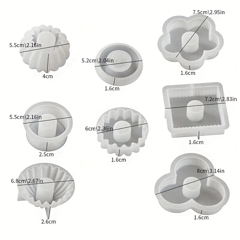 Image of Resin Casting Molds Diy 8pcs Stackable Candle Plaster Decorative Home Tabletop Atmosphere Ornament Holiday Gift Resin Plaster Craft Silicone Mold