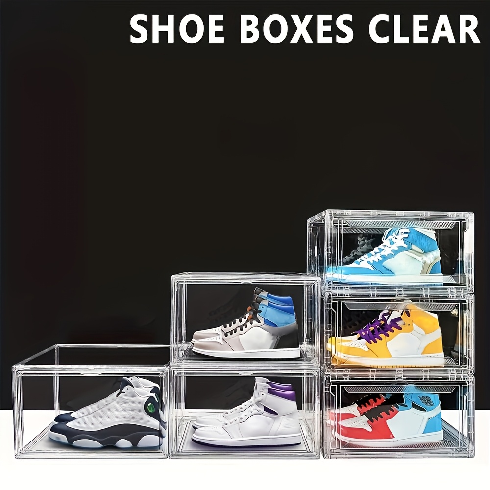 1 20  box storage case clear boxes foldable stackable transparent organizer