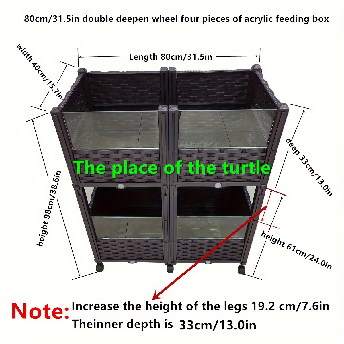 Double layer Turtle Special Breeding Box Tortoise Half - Temu