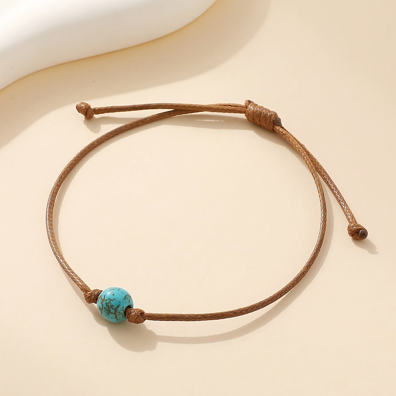 1 Simple Vintage Turquoise Beaded Men's Bracelet