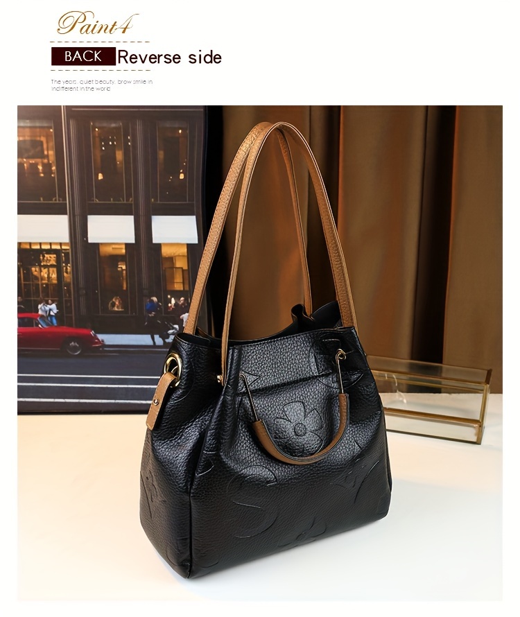 Black handbag back view